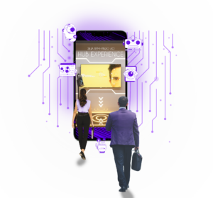 celular futurista como porta de entrada para o Hub de tecnologia da nextra
